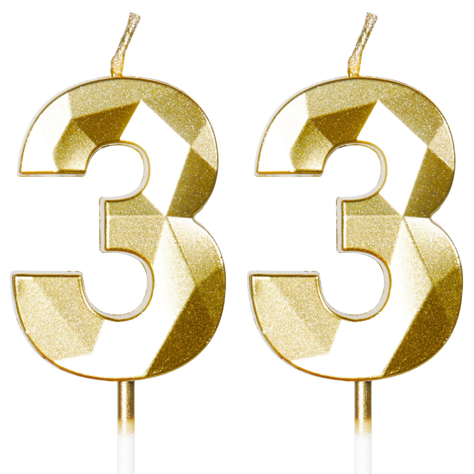 Yiran 50th Birthday Candles, Gold Number 50 Happy Birthday Candles, Cake Topper Decorations for Birthday Party, Wedding Anniversary Celebration Supply — view 181