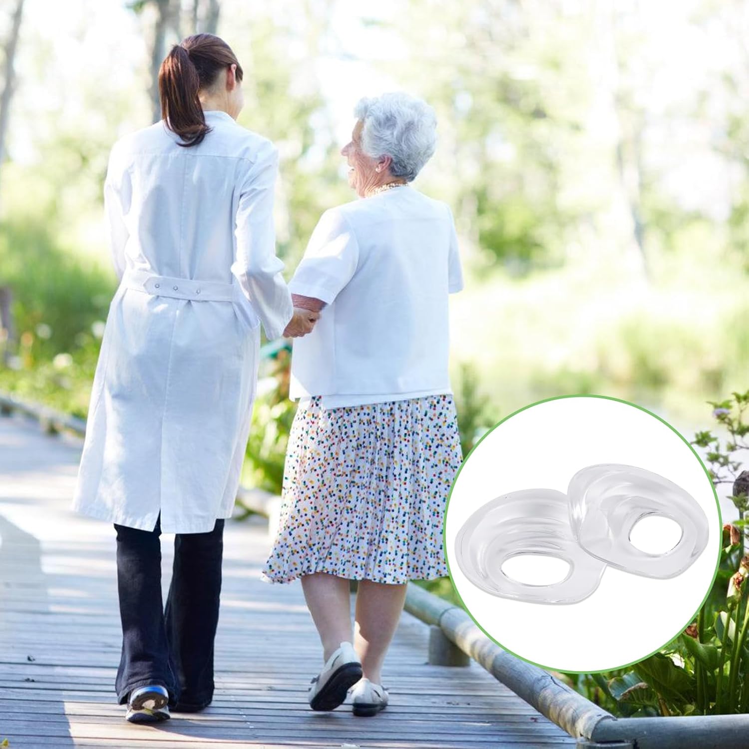 Heel Donut Cushions, Heel Cups, Silicon Insoles, One Size Fits All - 1 Pair - Image 7