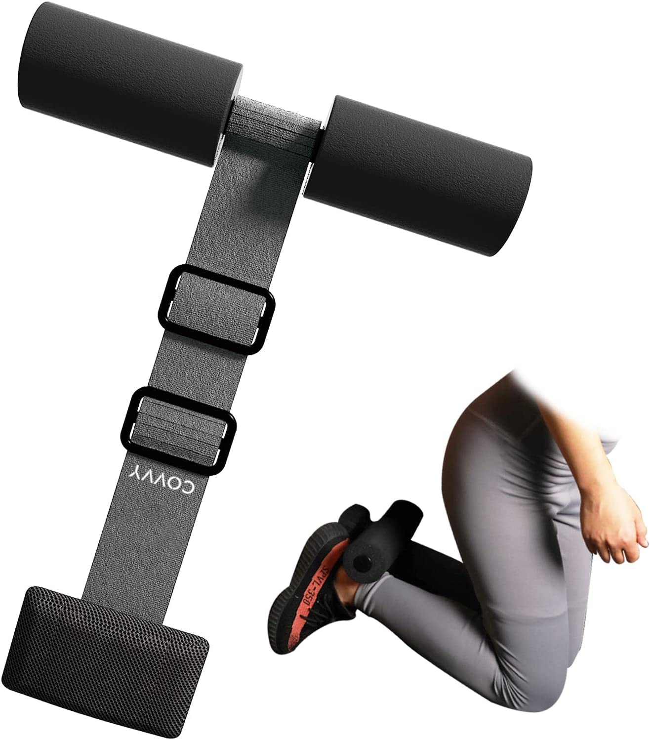 Adjustable Nordic Hamstring Curl Strap,Spanish Squats,Ab Workout,10 Second Setup Nordic Curl Anywhere,Portable Nordic Curl Strap for Home Gym,2.7in Door Anchor