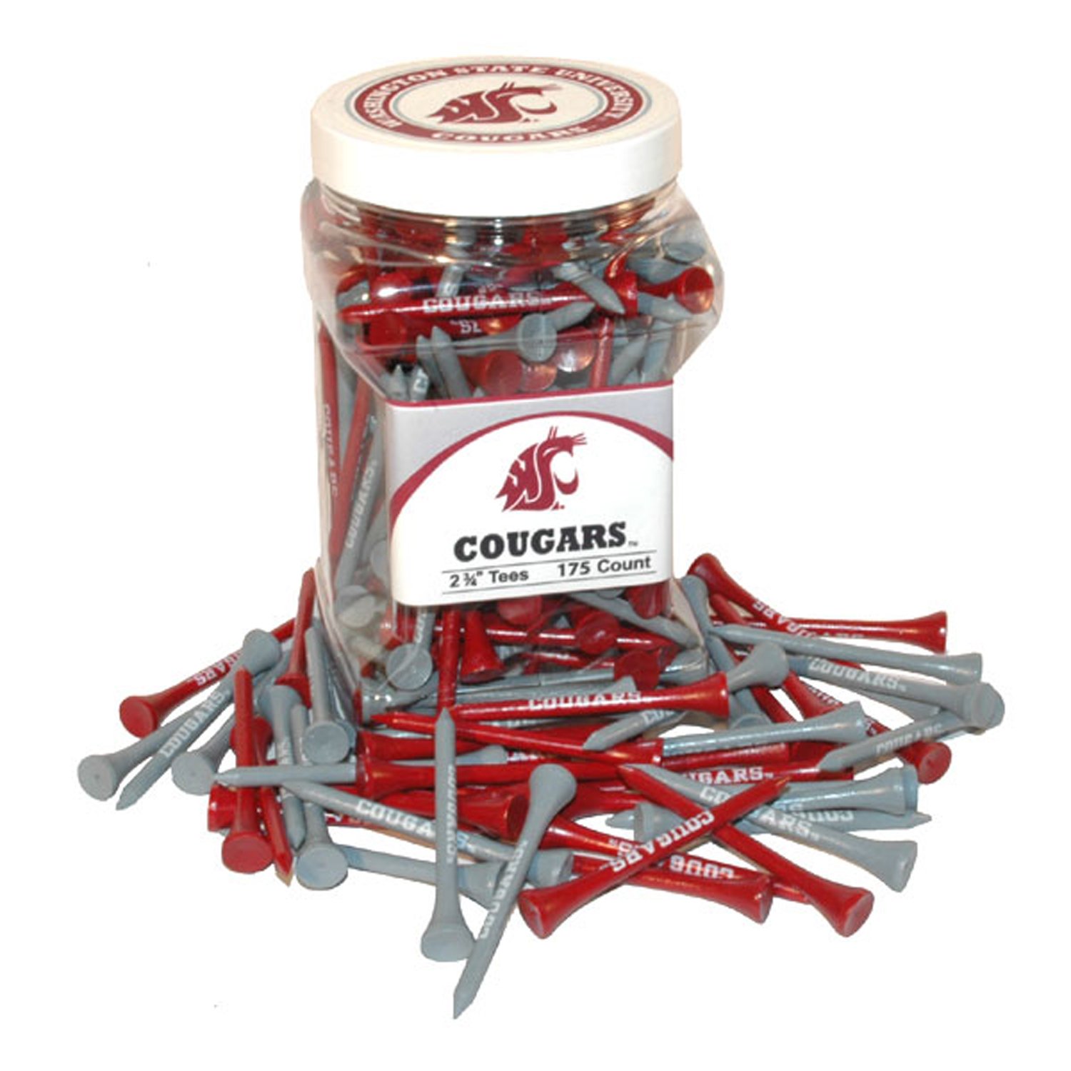 Tee de Golf Washington State Cougars 175 pièces en bocal rigide pour l'équipement du golfeur