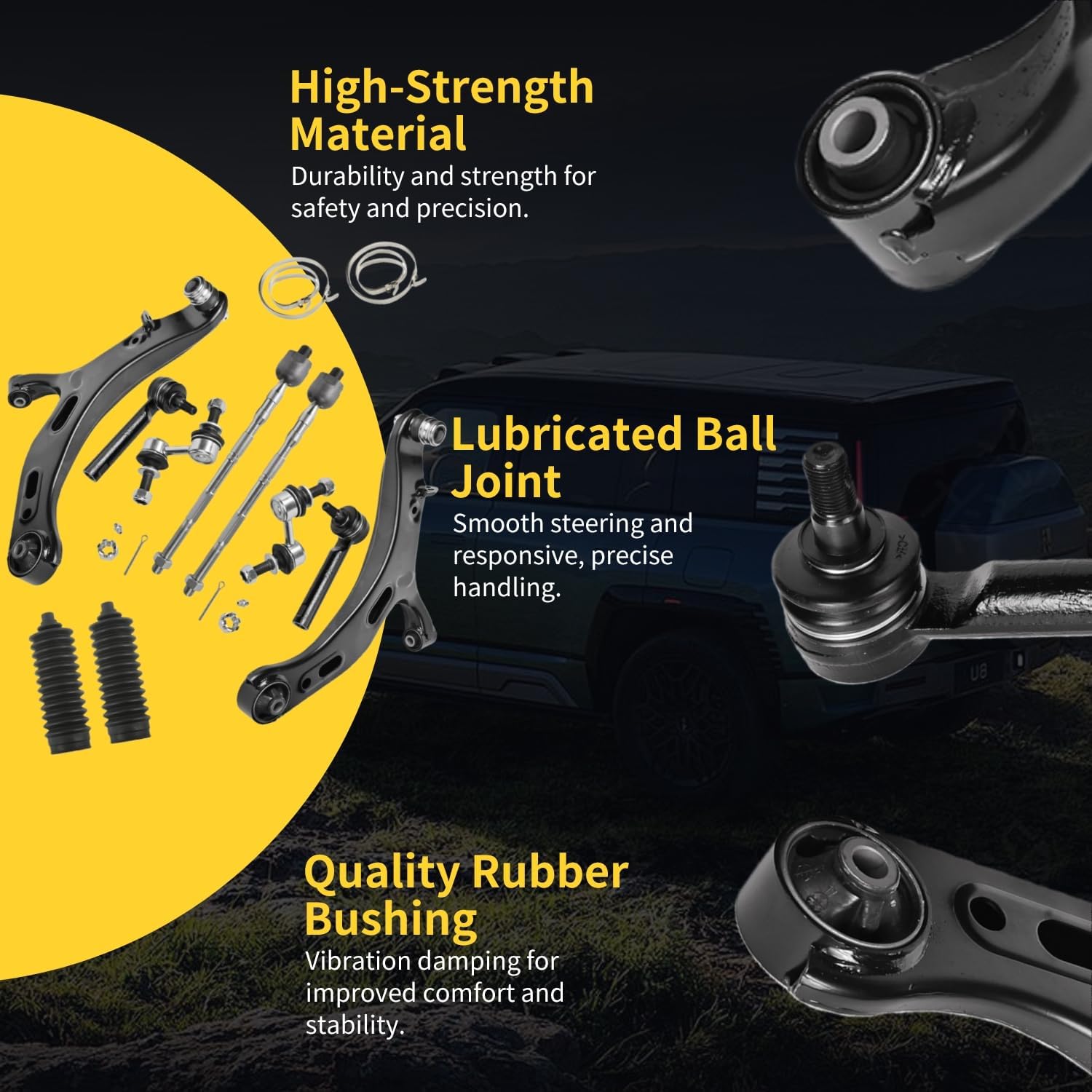Front Lower Control Arm w/Ball Joint Fit for Subaru Legacy 2010 2011 2012 2013 2014-12 PCS Suspension Kit K623343 K623344 K750422 K9513 EV800049 ES3712