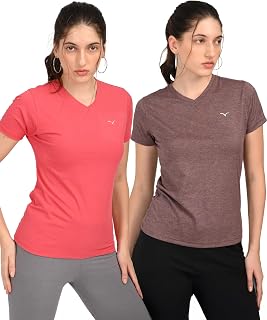 COPPERSMITH Sports Gym Tshirt for Women Workout - Active Wear Polyester Swimming Tshirt Price In India