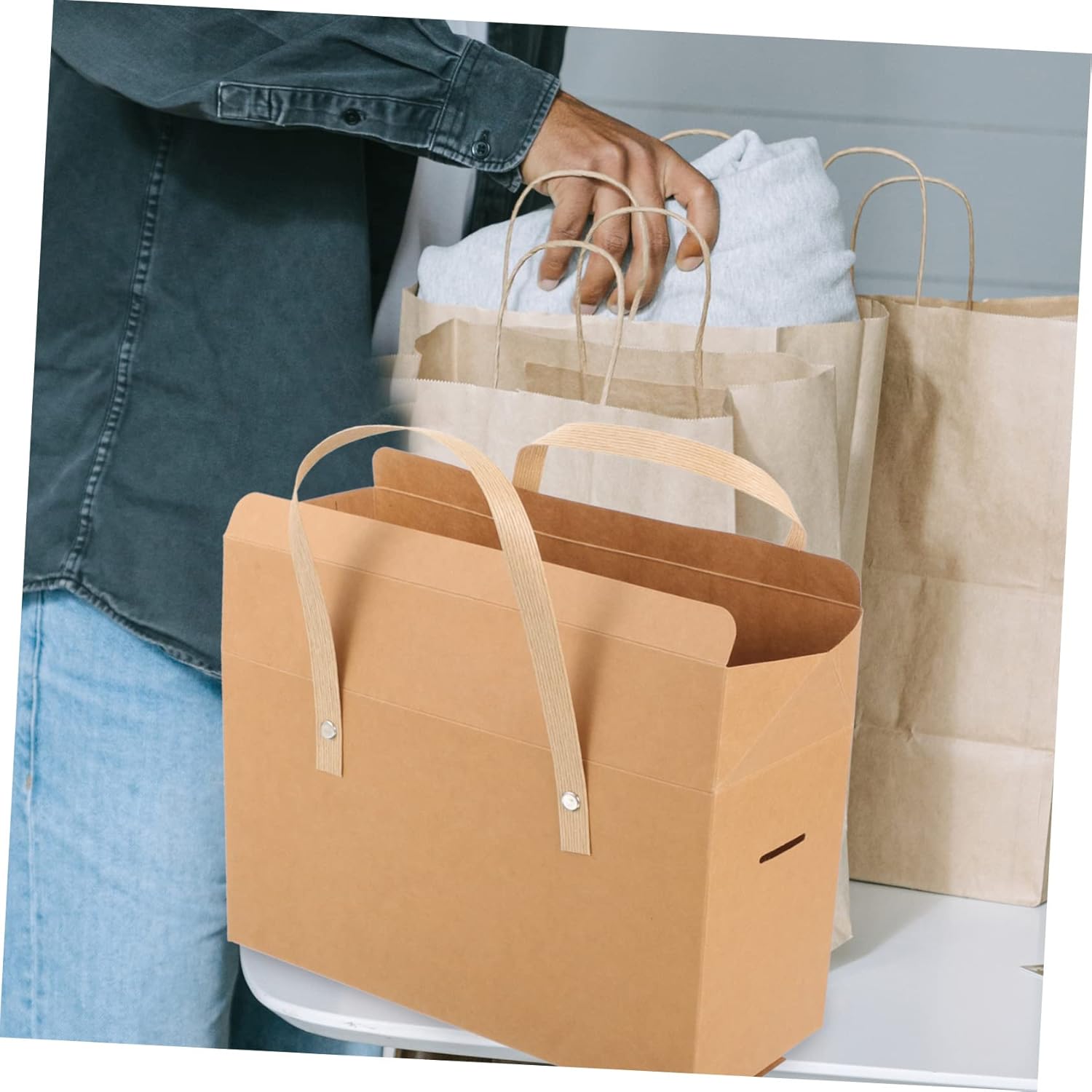 FOMIYES Handheld Flower Box Festival Bag Delicate Wrapping Bag Large Capacity Perfect for Party Travel