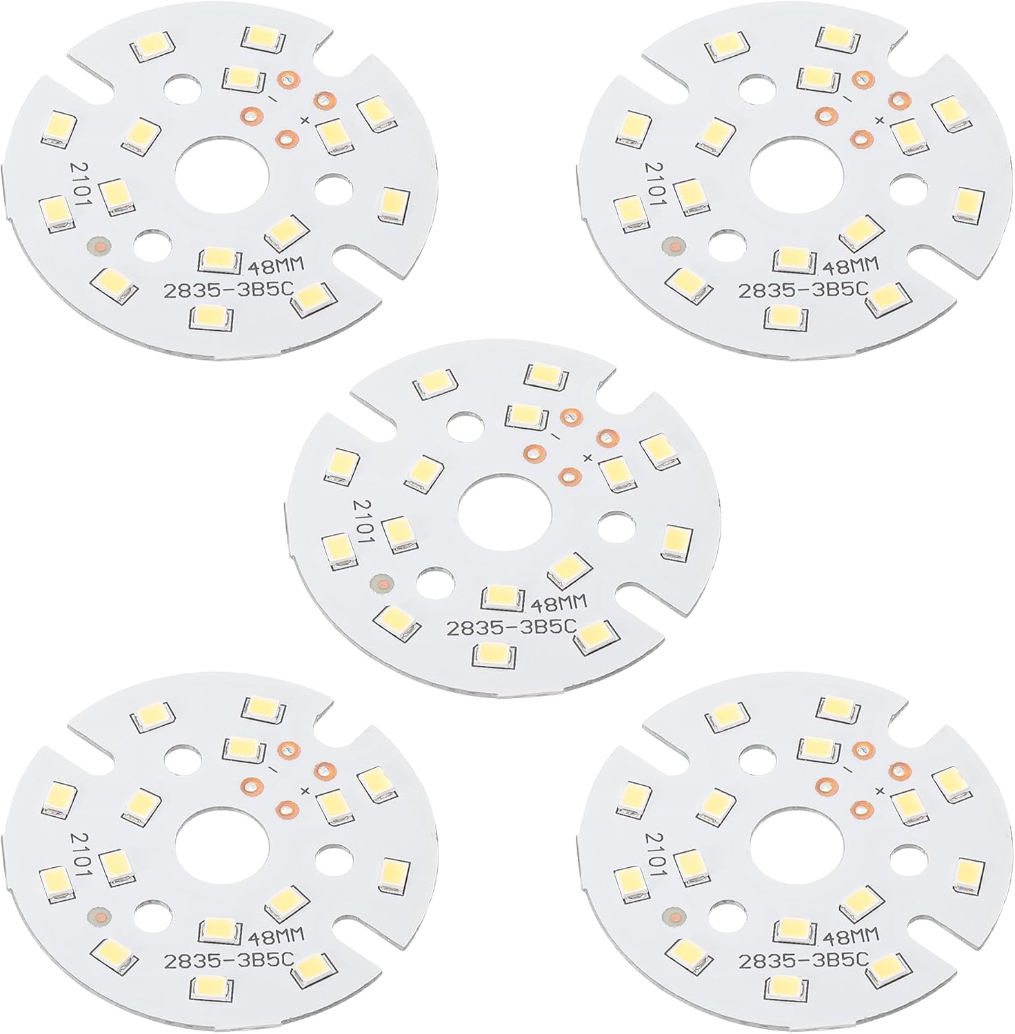 MECCANIXITY COB LED Light Chip Bead 5W 120lm 4000-4500K 48mm 15-17VDC Energy Saving Bulb for Spotlight Floodlight Replacement Natural White 5Pcs