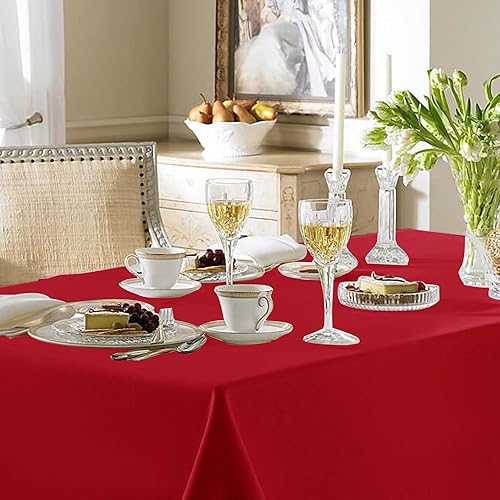 Miniatura 2 de Fitable Manteles rojos para mesas rectangulares, paquete de 6, 70 x 120 pulgadas, manteles reutilizables y lavables para mesas de 6 a 8 pies,