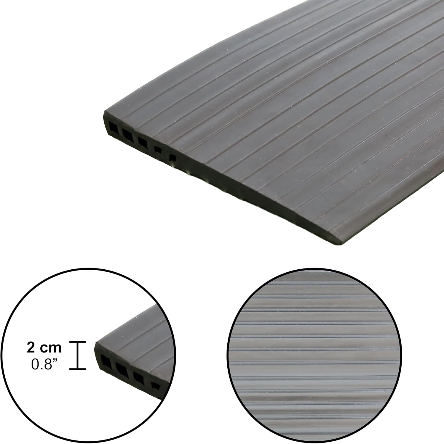 PEPE Mobility Threshold Ramp 39" Wide Non-Slip Surface, Cut-to-Size, Indoor Use, Wheelchair Ramps for Doorways (0.8" Rise)