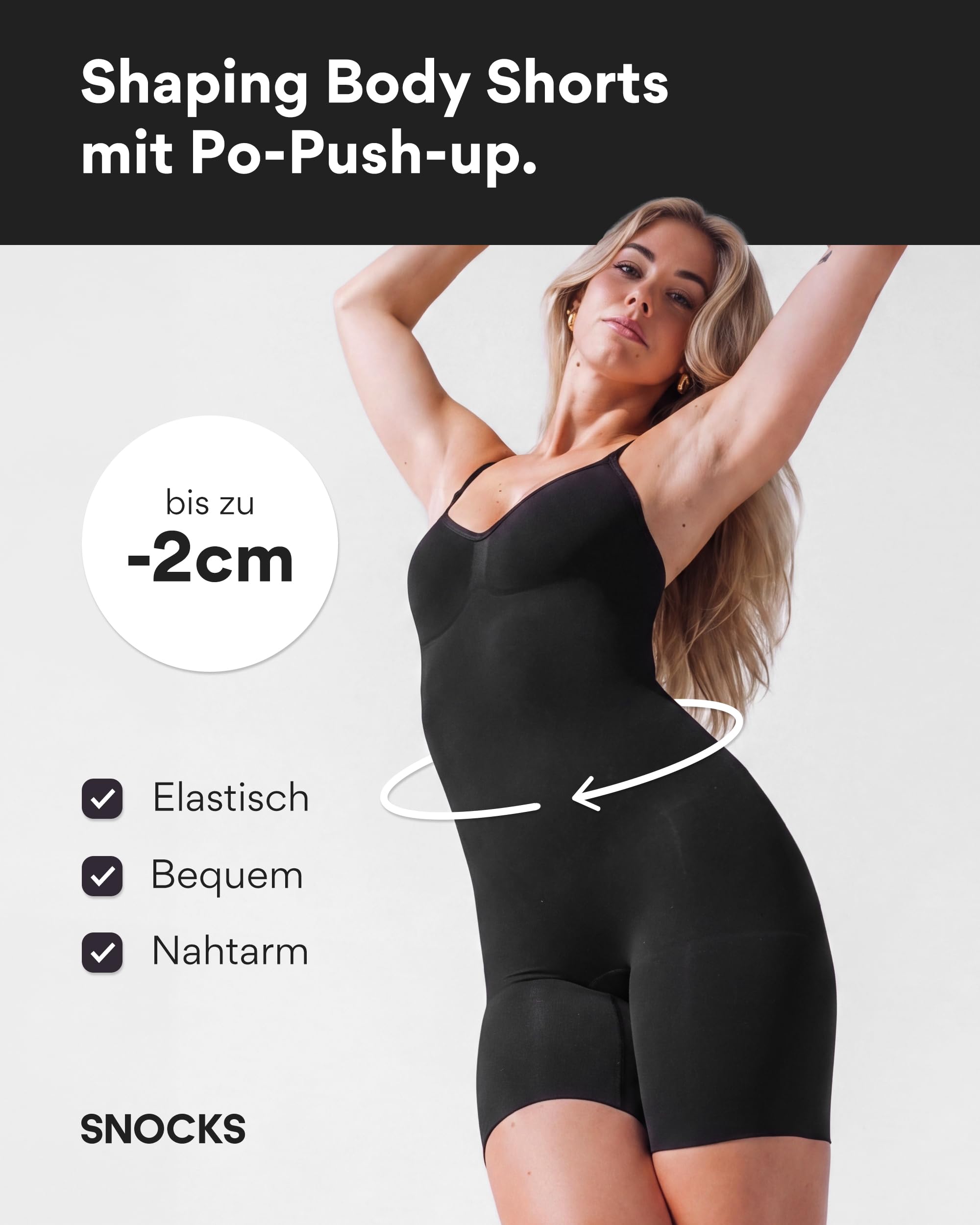 Snocks Shapewear Bodysuit Damen Po Push-up - Shaping Body Bauchweg