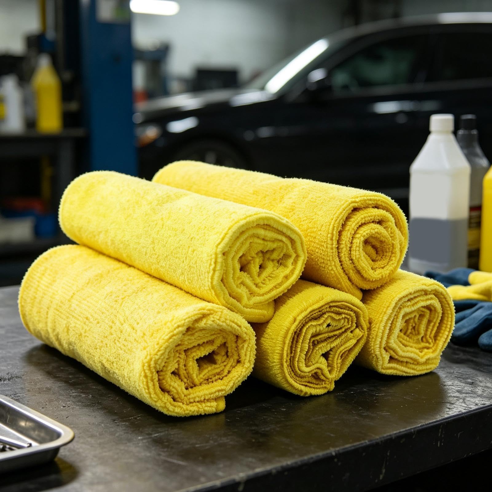 Mikrofasertücher für Autos 24 Stück Streifenfreie Autoreinigungstücher | Auto-Detailing-Tücher für Hausbesitzer Autofahrer Detailer Zuhause Büro Wohnung Studentenwohnheim Küche Bad Limousinen SUVs