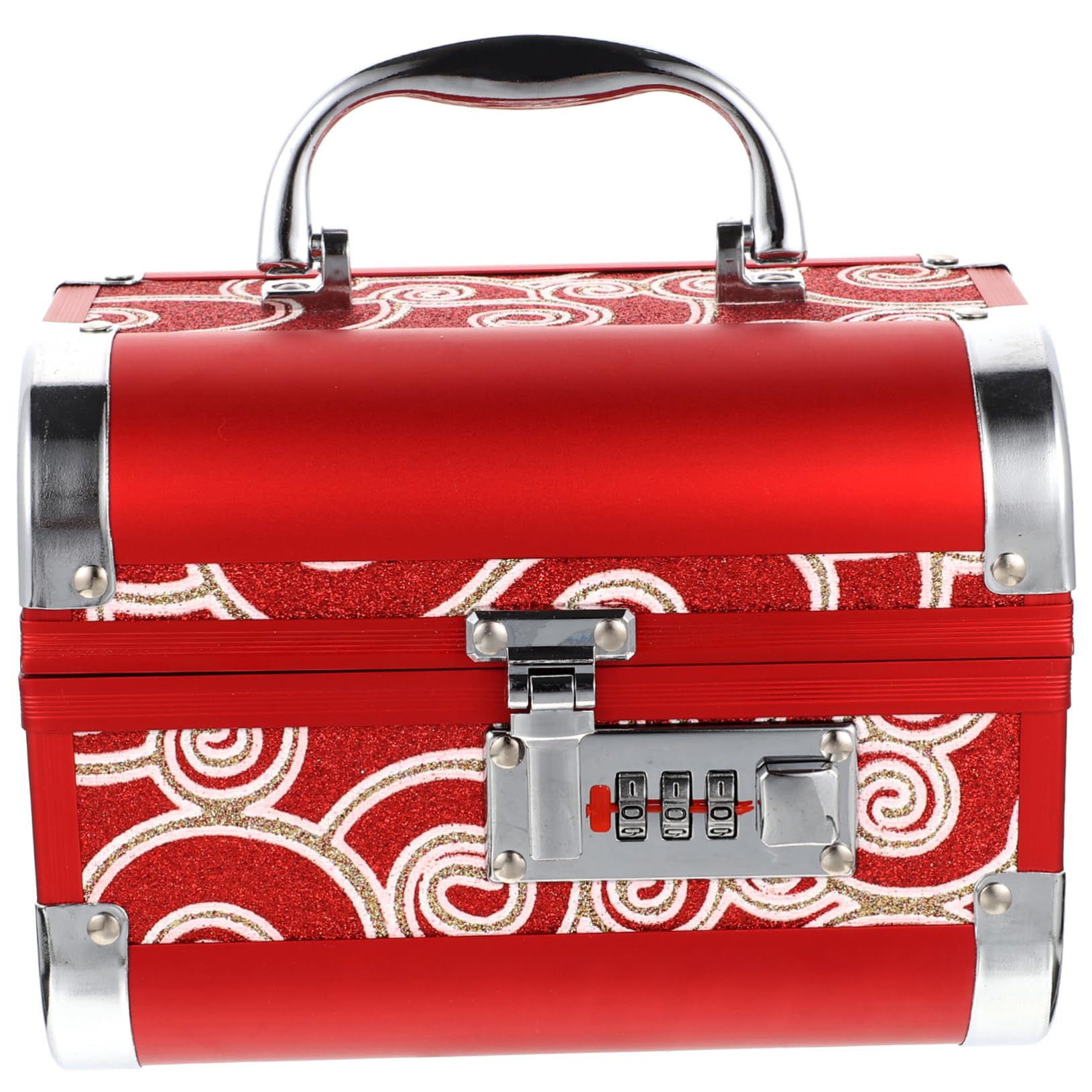 Boîte à bijoux vintage en bois rouge, le cadeau rétro idéal à offrir