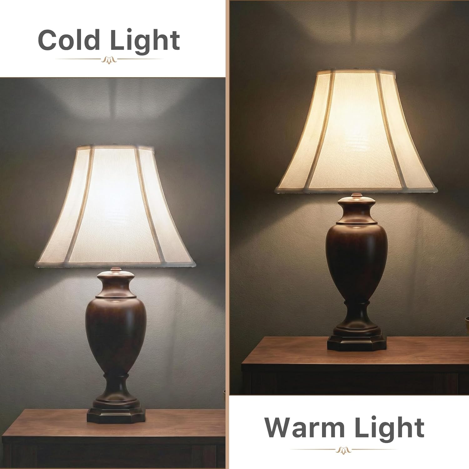 2-Pack White Square Cut Corner Lamp Shades, 6.5" Top × 13" Bottom × 10.6" Height, Spider Fitter – Medium Shade for Table Lamps, Foldable Bell Fabric Lampshade, Modern & Minimalist Home Decor.