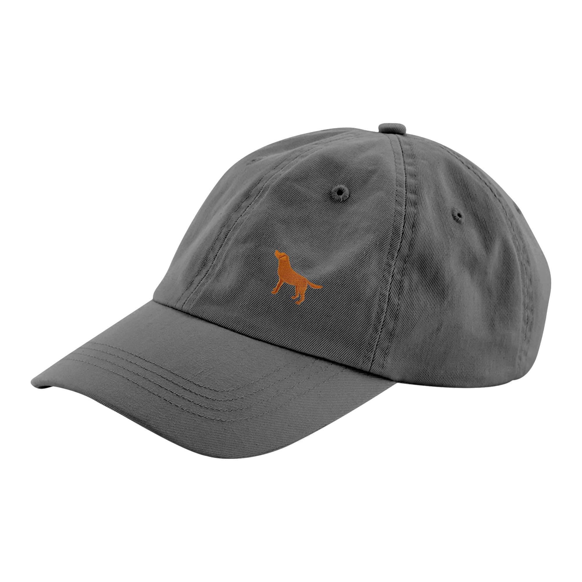 The House Of Dog: Fox Red Labrador Retriever Owner Gift. 100% Washed Chino Cotton Embroidered 6 Panel Unstructured Baseball Cap. Grey