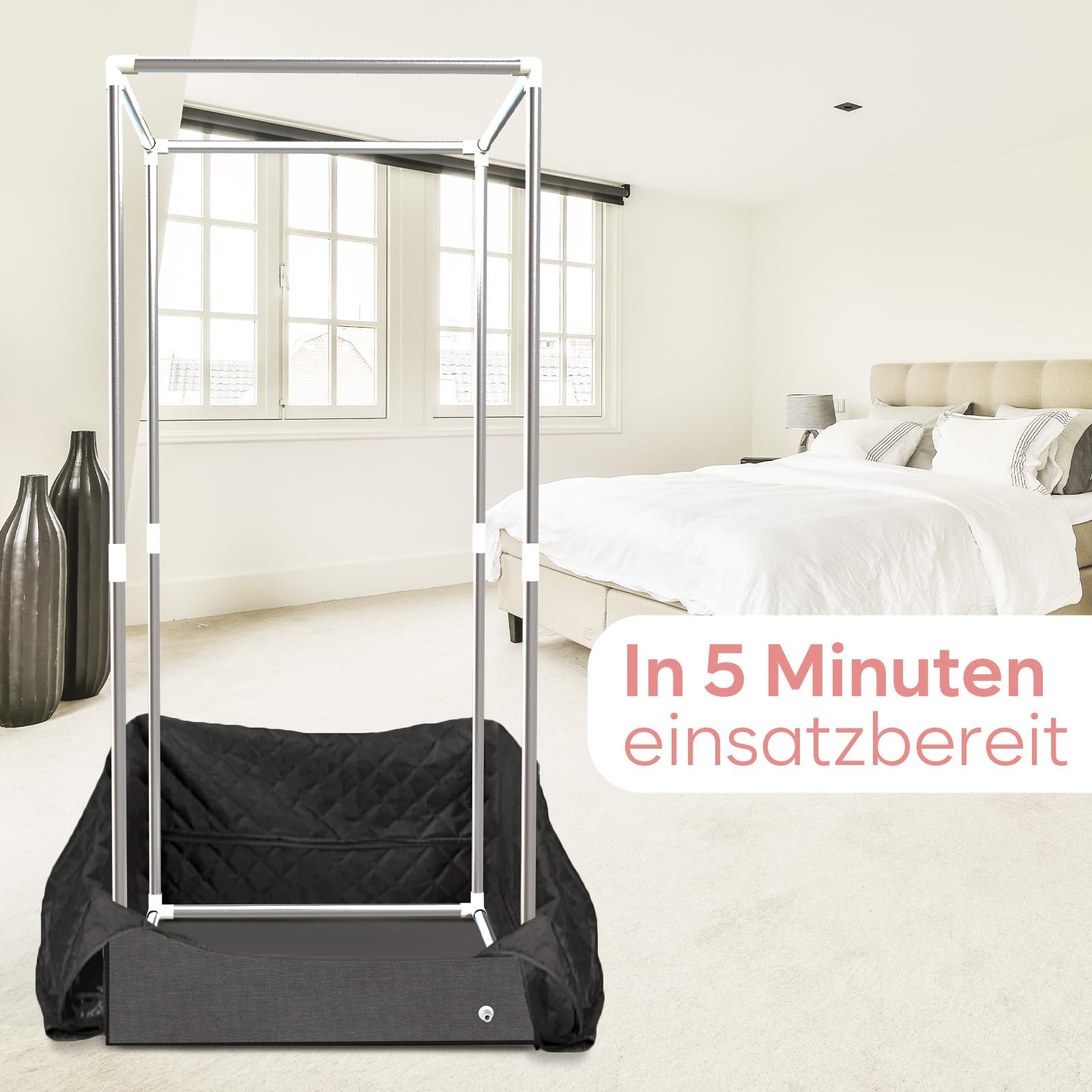 Adamson Sauna Indoor - Tragbare Dampfsauna für zu Hause - Saunazelt für Entspannung im heimischen Spa - 2.6L 1000W Dampfgerät - Stuhl - Fernbedienung - Fußmassagegerät - Nylon schwarz