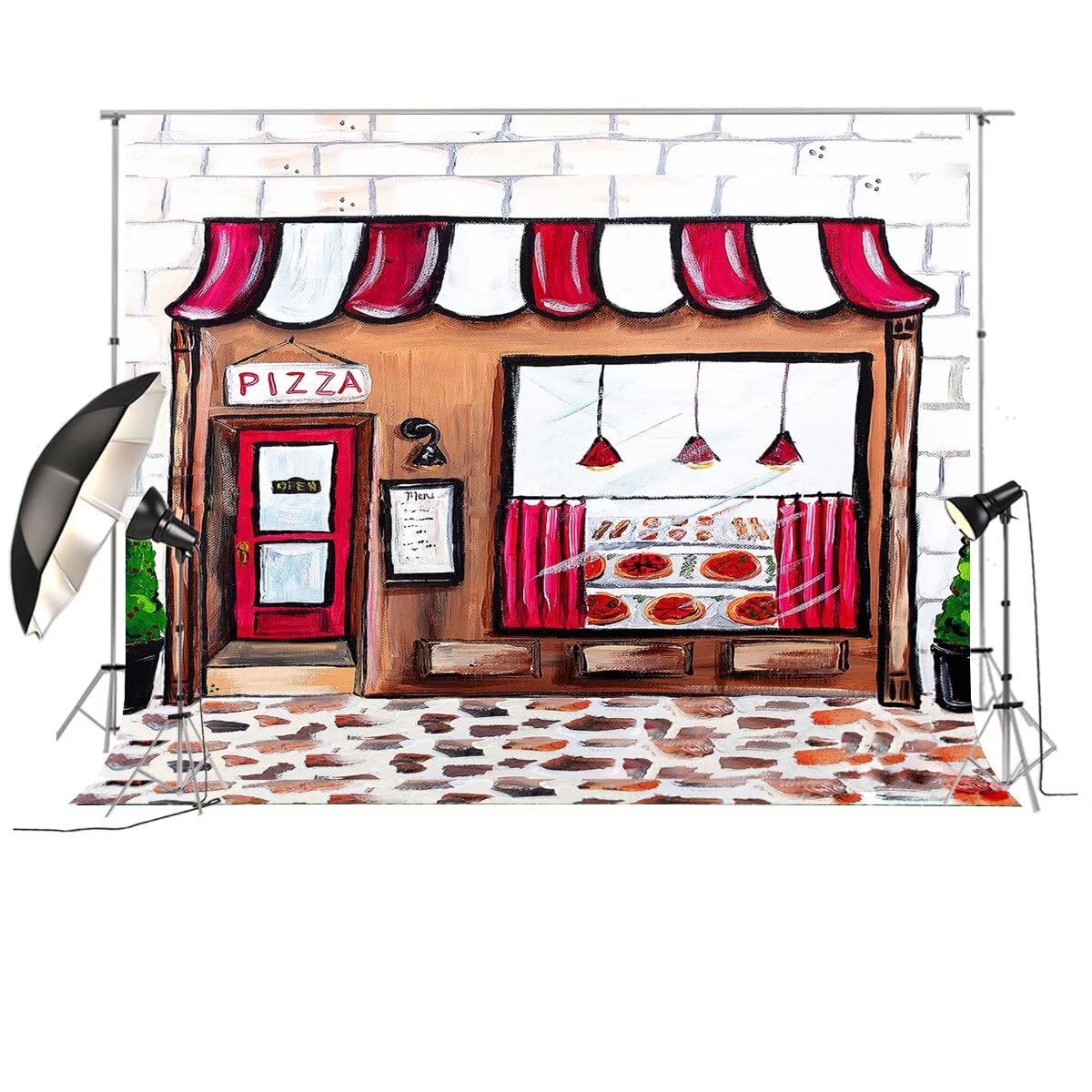 AOSTO 10x8ft Pizza Theme Large Photography Backdrop...