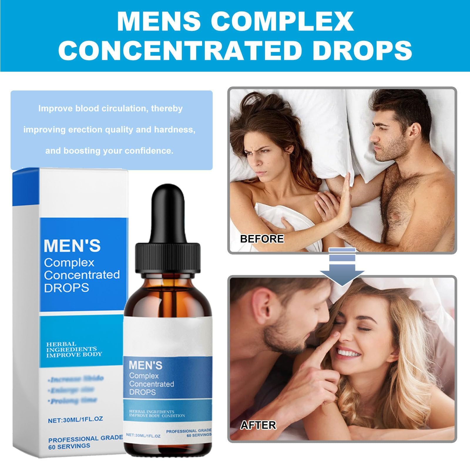 Generic Gotas Potenciadoras para Hombres, 30ml, 2 años de vida útil, 1/2/3 piezas, Vitalidad Sensual, Adulto, Anti-Aging, Whole Body