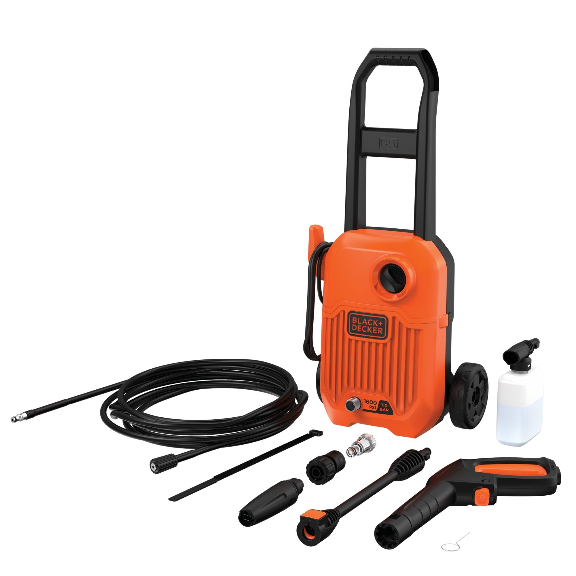 Hidrolimpiadora con cable 1300W 110 bar/1600 psi con ruedas y asa larga