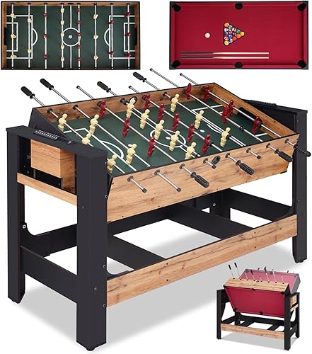 Mesa de juego giratoria 2 en 1 de 54 pulgadas, juego de mesa de juego combinado de gran tamaño para niños, adultos, mesa deportiva de arcada para