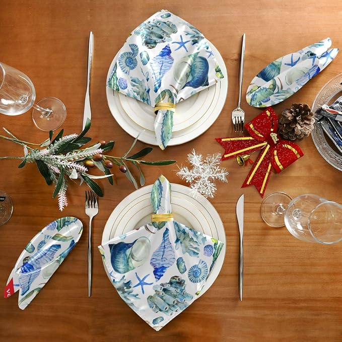 Servilletas de Tela Set de 6 Ocean Animal 50x50 cm Lavables miniatura 4
