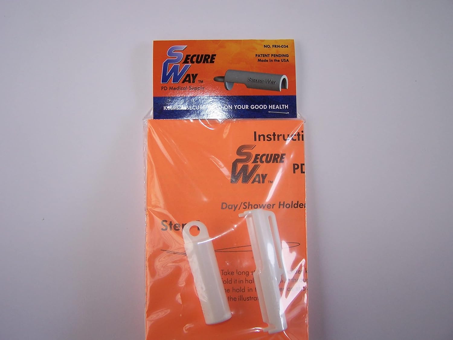 Secureway Peritoneal Dialysis PD Catheter Holders. Type Fresenius, Day Shower Holder and Night Exchange Holder, White