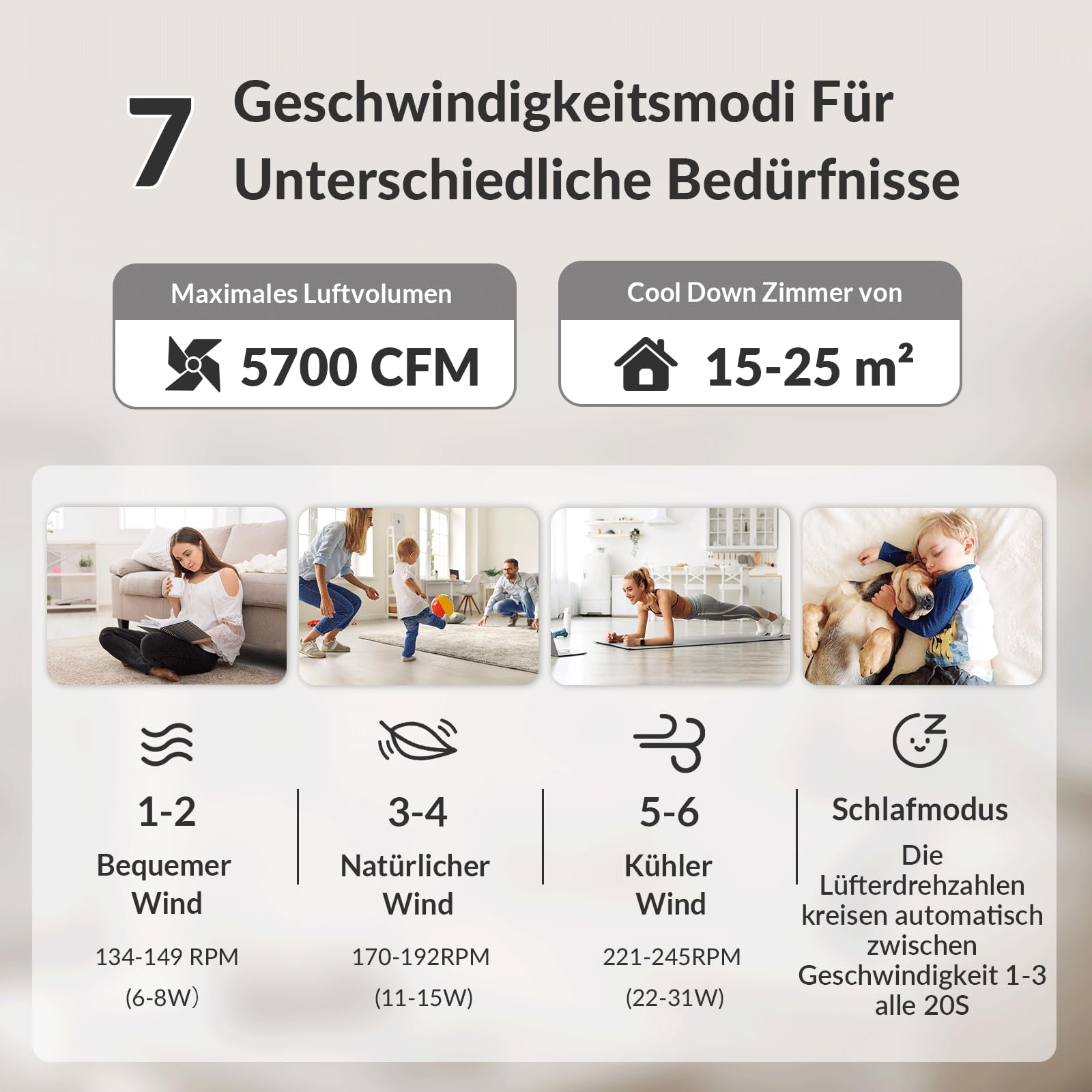 Newday Deckenventilator Holzfarbe mit Licht, 106cm Deckenventilatoren mit Fernbedienung Leise, Ventilator Lampe Decke mit Stufenloser Dimmer, 7 Geschwindigkeiten-Modus, Speicherfunktion, 3 Flügel