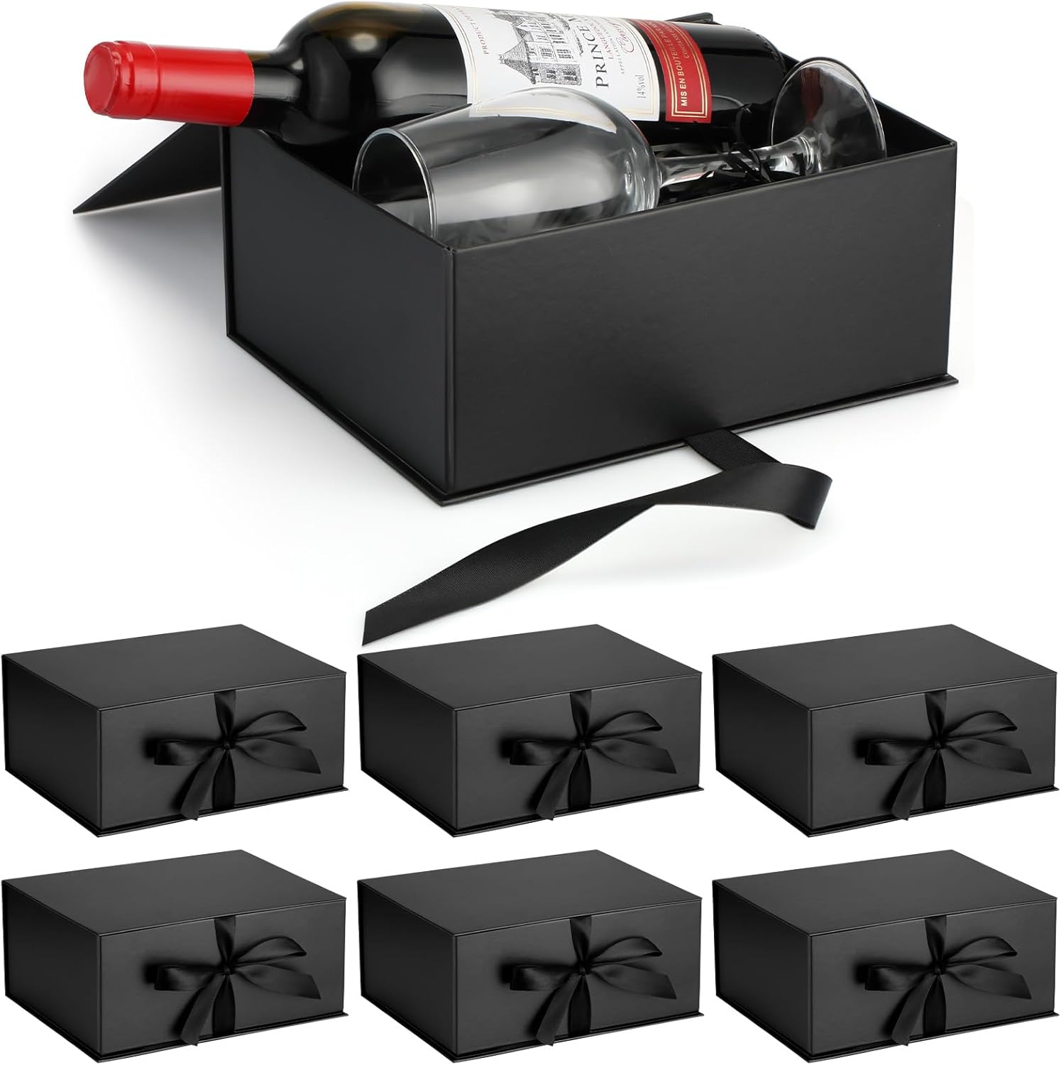 Amazon.com: Hinly Christmas Gift Boxes with Lids Ribbon 9 x 7 x 4 Inch ...