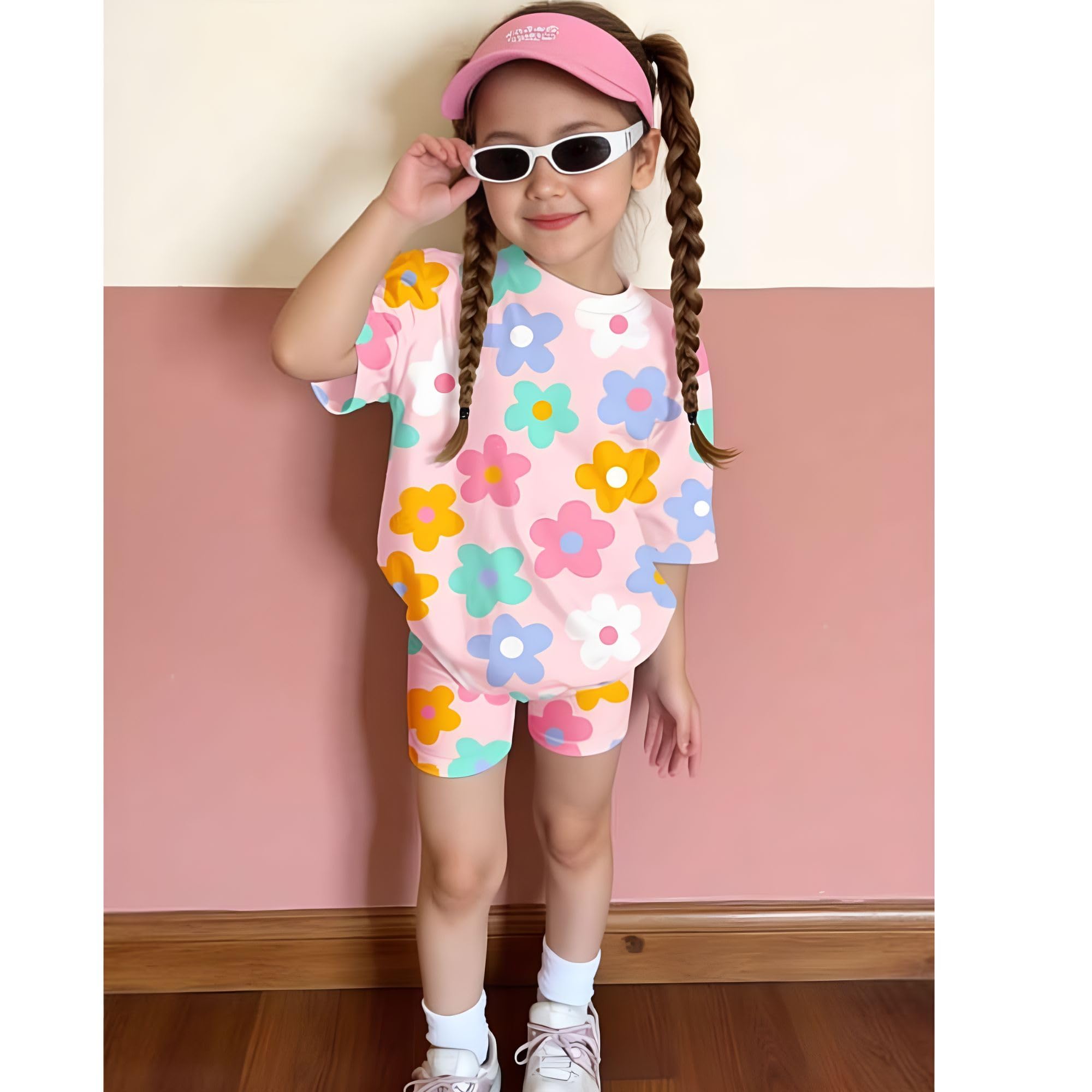 4YOU Dresses Beautiful Cotton Blend Fabric with Beautiful Print Tshirt and Half Pant For Girls - Image 5 thumbnail