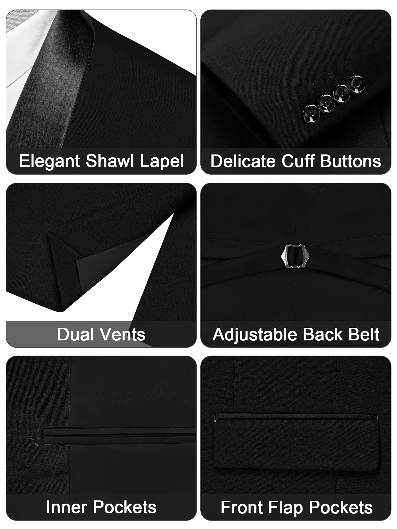 Abito da Uomo 3 Pezzi Slim Fit Completo da Sposo Formale Vestito Business per Uomo Matrimonio Giacca Vest e Pantaloni