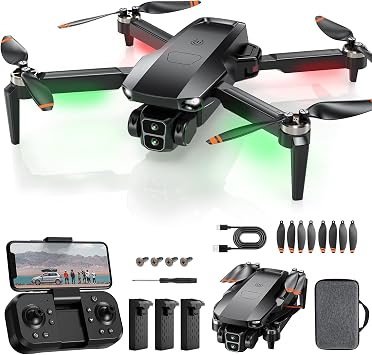 Drone with Camera for Adults 4K, Brushless Motor Drones for Kids Beginners, 40 Mins Flight, 130 Lens, FPV Foldable RC Quadcopter, Gesture Photography, Toys Gifts for Teen Boys Girls.