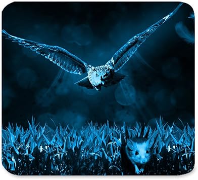 Amazon Bart美しい動物ファンタジーscary Flyingハンターowl Predatorマウスin The Dark鳥ブルーフェザーアートuniqueカスタム長方形マウスパッド ゲーム用ノンスリップラバーマウスパッドマット 9 84 X7 87 文房具 オフィス用品 文房具 オフィス用品