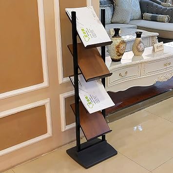 حامل رف العرض، رف المجلات، رف العرض، ارتفاع 122 سم، رف الصحف، رف عرض البيانات متعدد الطبقات القائم على الأرض عموديًا
