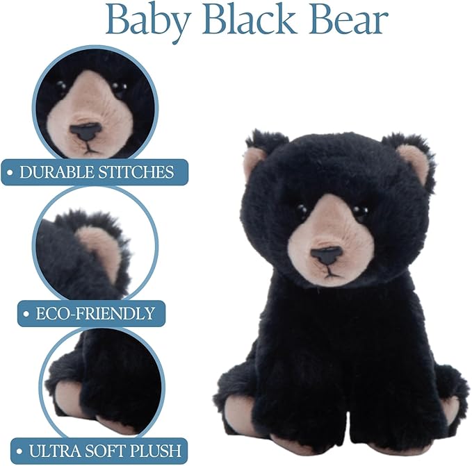 Peluche Oso Negro The Petting Zoo 6 pulgadas miniatura 3