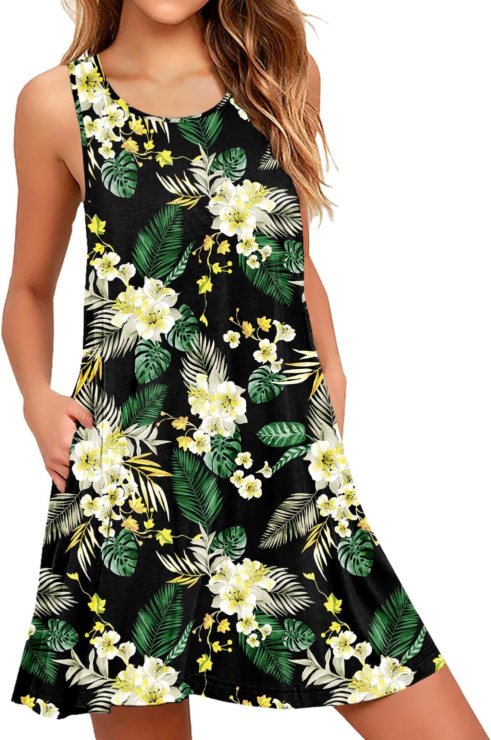 WEACZZY Women Summer Casual Swing T Shirt Dresses Beach Cover up Loose Dress