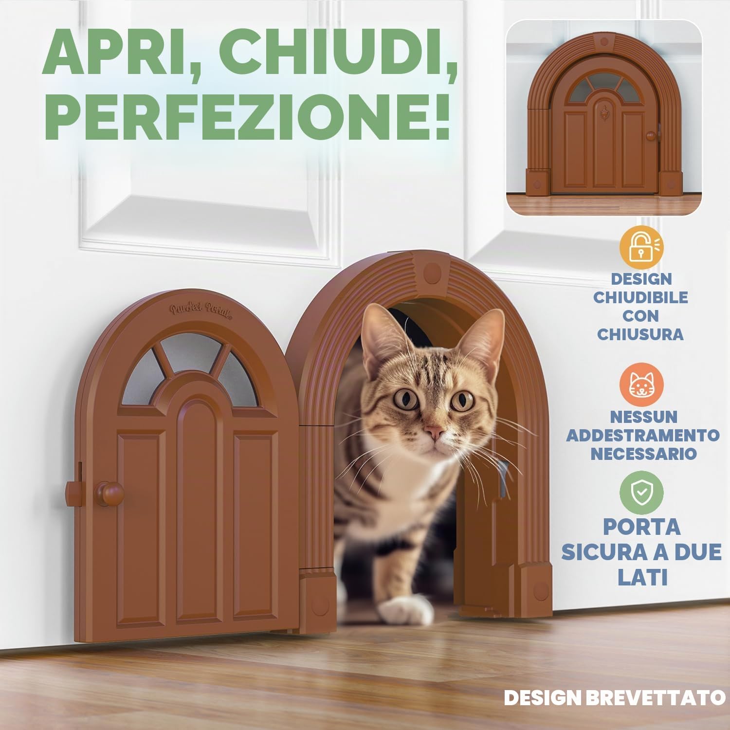 Porta interna per gatti – Meow Manor, porta per animali domestici extra large, 25 x 28 cm, porta interna per gatti fino a 13,6 kg, facile installazione fai da te, installazione sicura in pochi minuti,