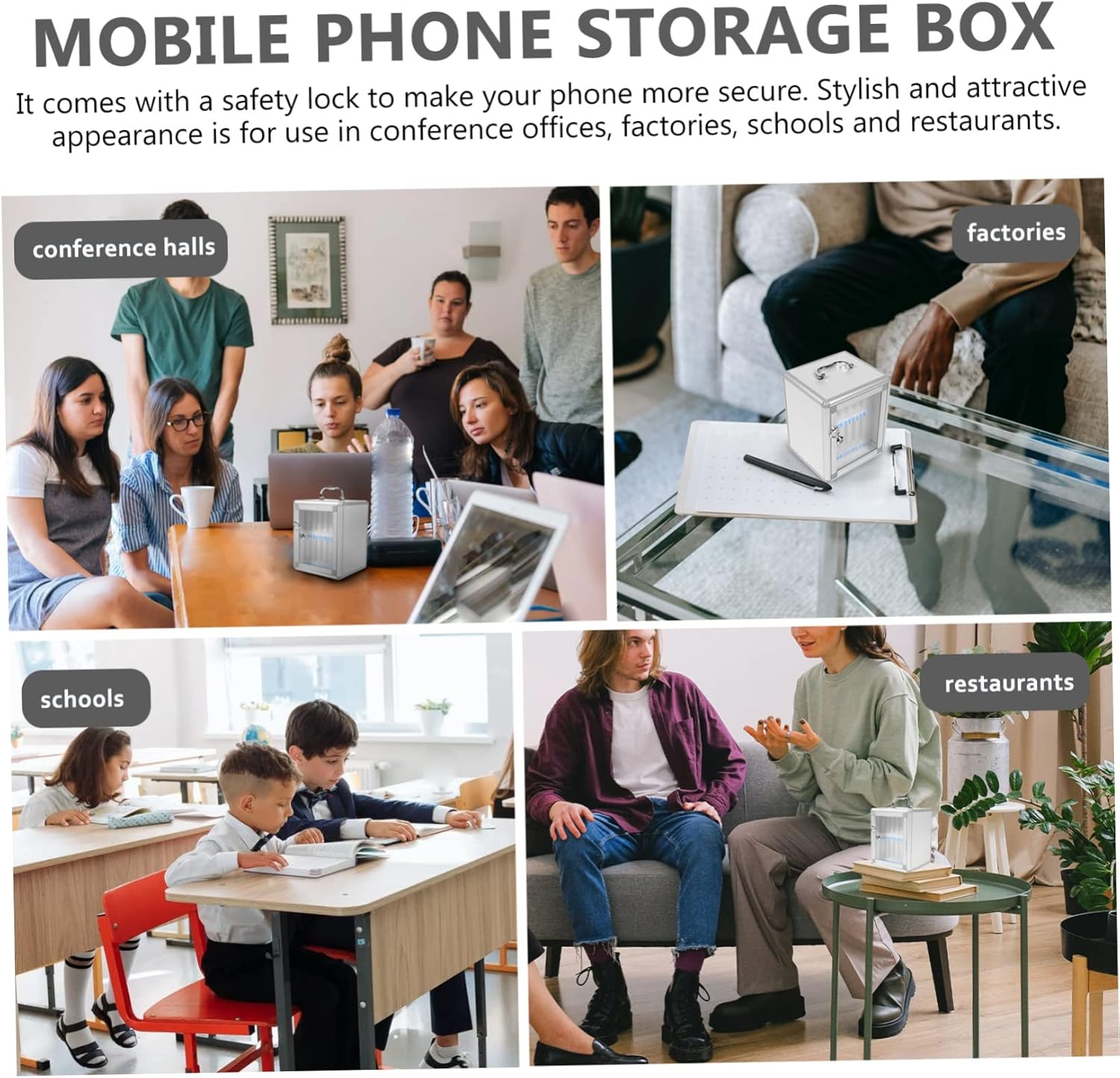 Angoily 12 Slot Cell Phone Storage Locker Box Mobile Phone Organizer Aluminum Alloy Cabinet Office School Storage