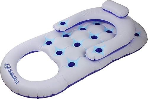Miniatura 2 de Flotador inflable de piscina inflable del solsticio - 64" - azul y blanco