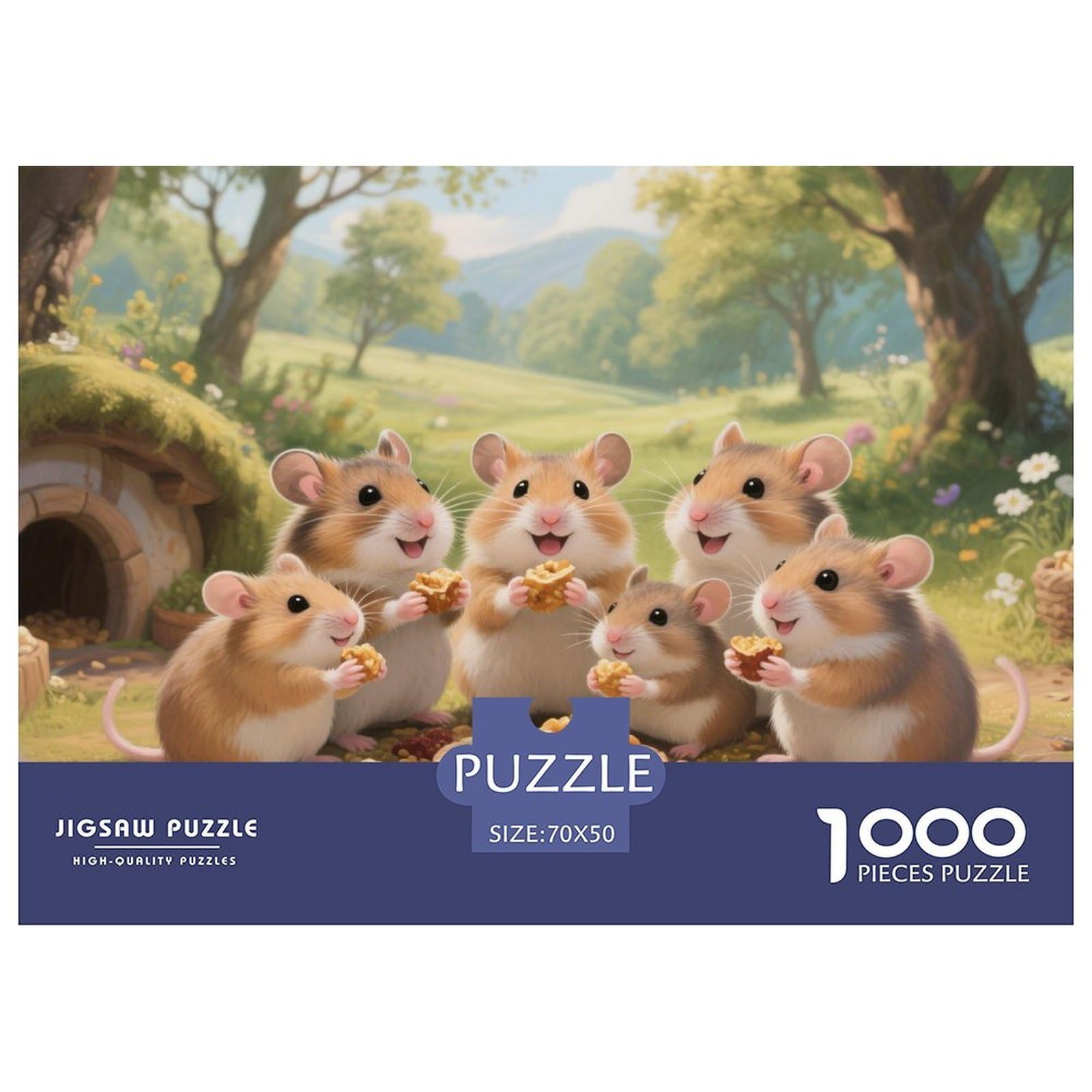 Hamster Jigsaw 1000 Piece Challenge Game for Adults,Pastoral Picnic Impossible Jigsaw Puzzles 1000 Pieces Educational Game Home Decoration 70x50cm/1000pcs — image 1