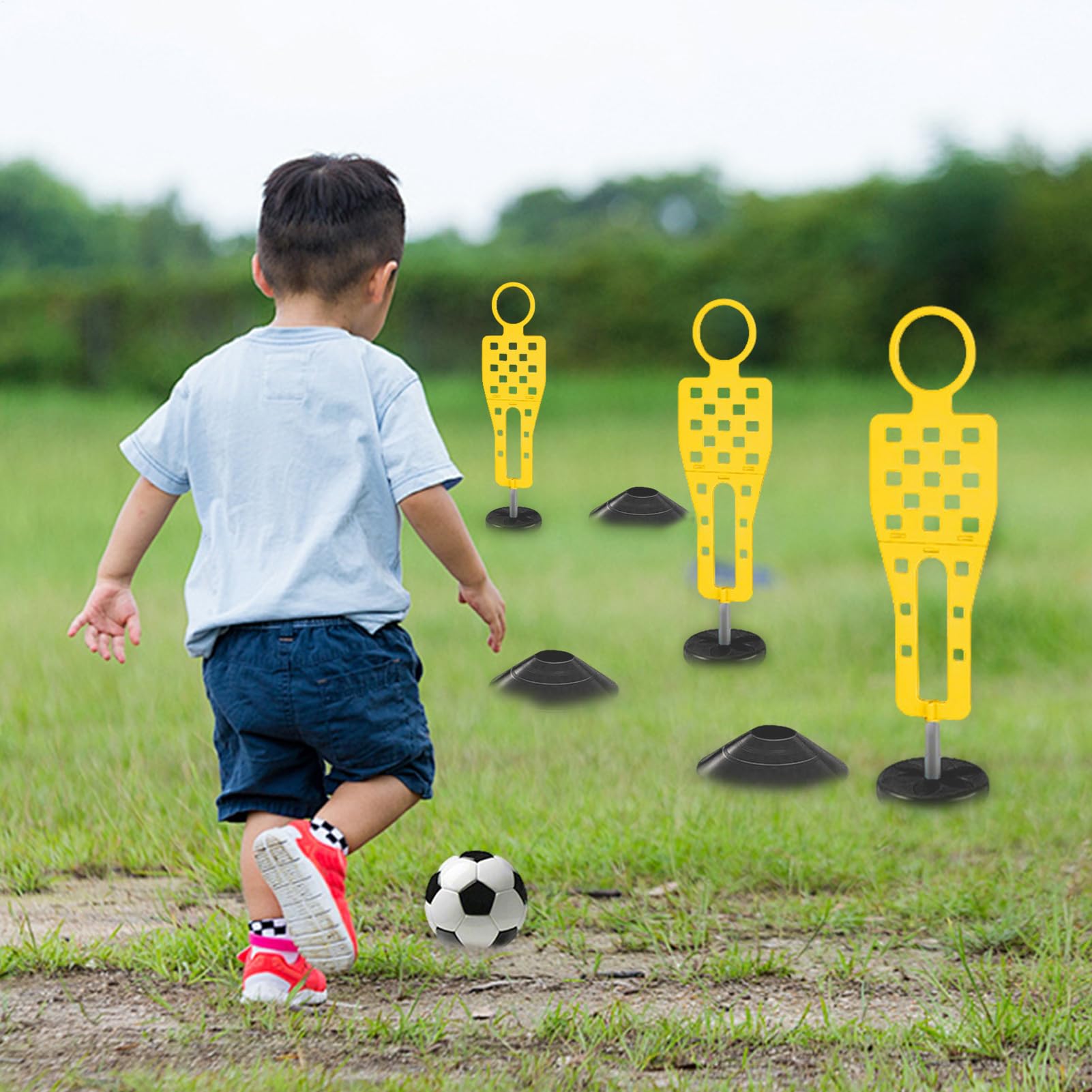 Allenamento Calcio, Sagome Allenamento Calcio, Kit Gioco Ostacoli Educativo Bambini Attività Multiplayer Da Esterno Casa Palestra Giardino