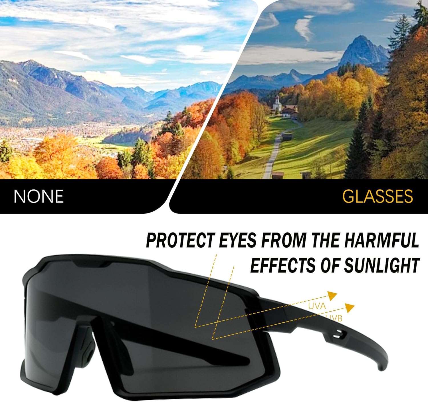 Polarized Sports Sunglasses for Men Women, UV Protection, Lightweight Goggles for Driving Fishing Cycling Running - Image 6