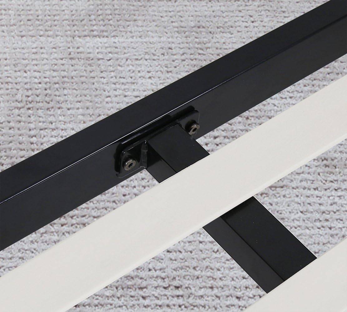 Olee Sleep Metal and Wood Slate Queen Bed Frame