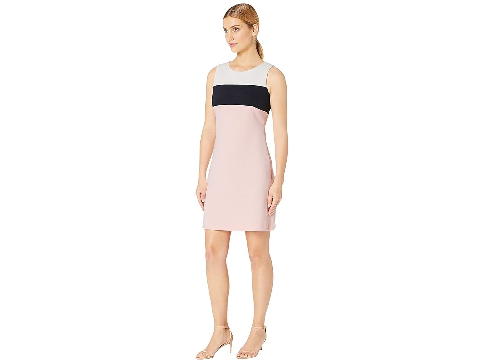 

Tommy Hilfiger Pique Scuba Color Block Dress (Ivory/Sky Captain/Ballerina Pink) Women's Clothing