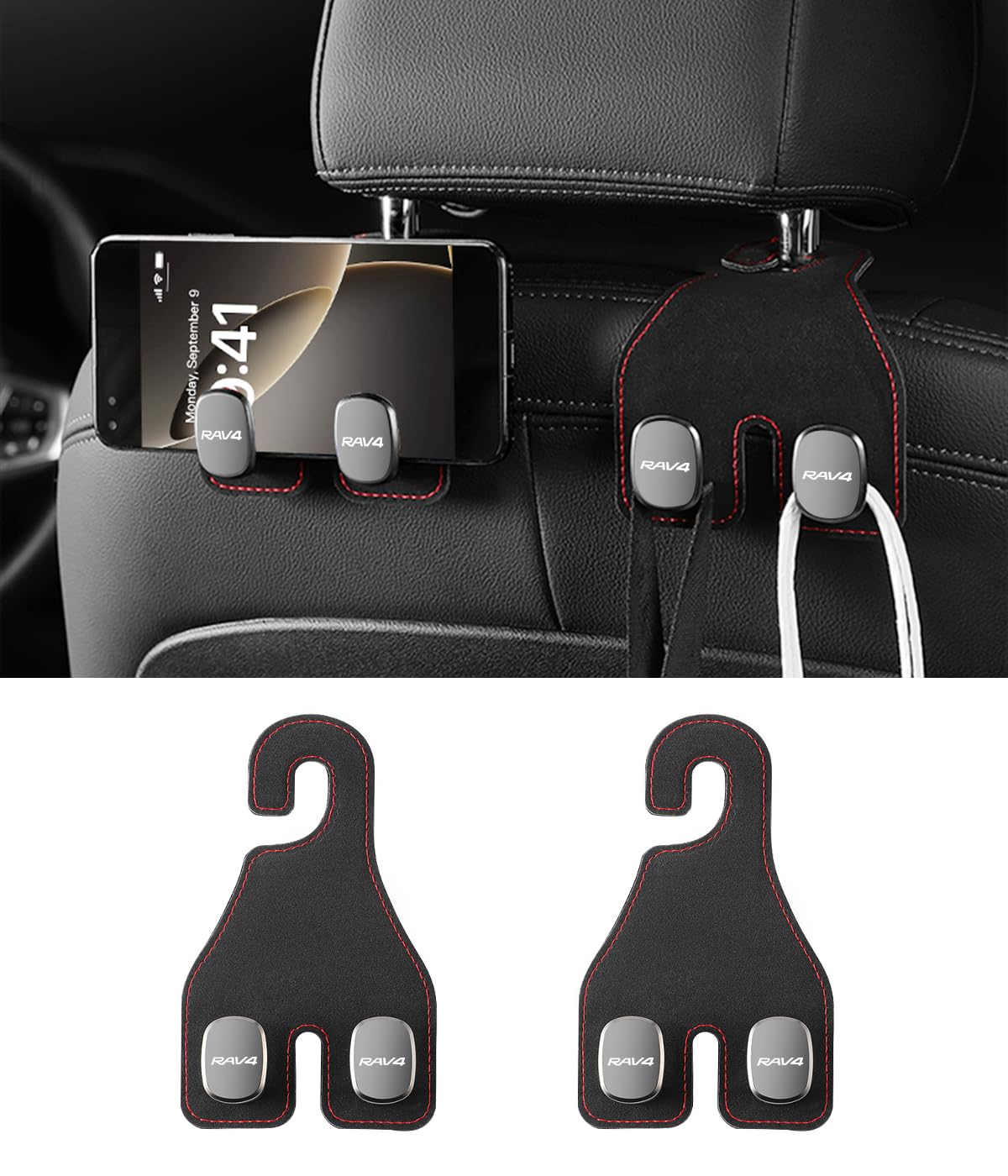 Amazon | 【RAV4専用】車用 シートフック RAV4 専用ロゴ ヘッドレスト 