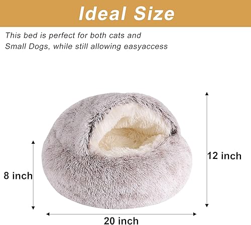 Miniatura 6 de Camas para perros pequeños, cama tipo cueva para gatos, cama lavable para gatos, cama acogedora para mascotas para perros o gatos, cama