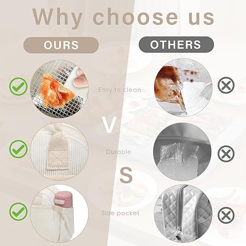 Miniatura 4 de Lonchera para mujer, lonchera aislada, bonita lonchera de pana reutilizable para el trabajo (pana beige)