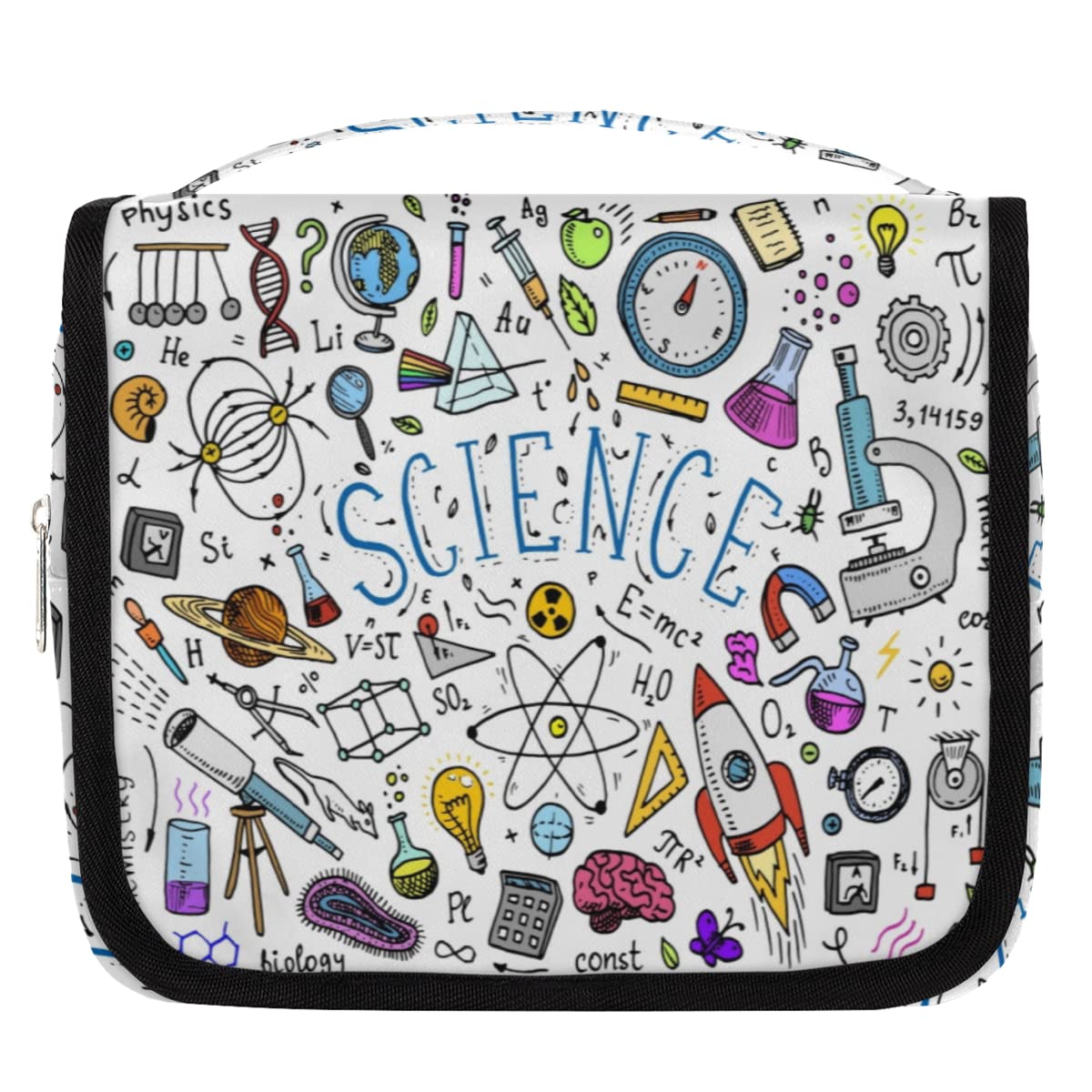 Fizyka Formuły Podróżna Kosmetyczka Formuły naukowe Torba na pranie Torba Unisex Wiszące przybory toaletowe Kosmetyczka Organizer do makijażu, wielobarwny, Jeden rozmiar