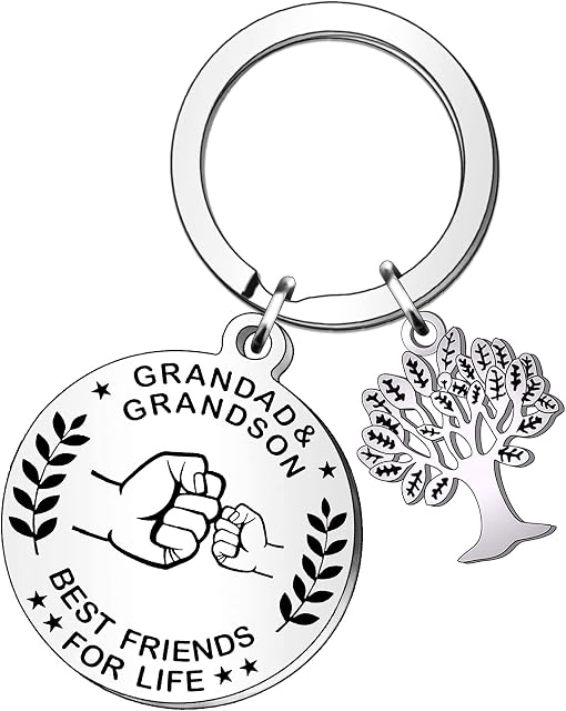 HULALA Grandad and Grandson Keyring Gifts Best Friends for Life Keychain Father's Day Birthday Christmas Gift
