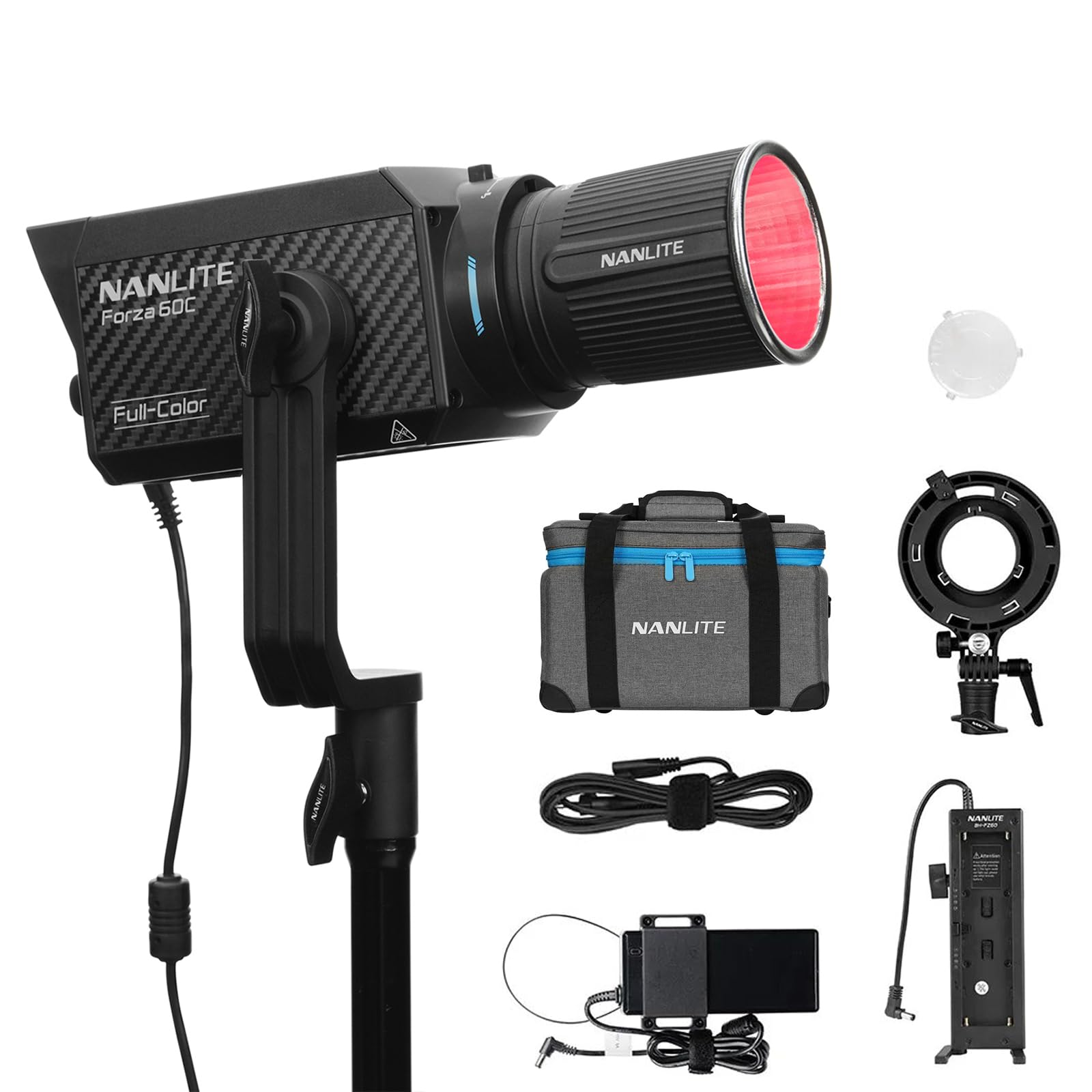 Nanlite Photography Lighting for Video Recording Streaming Portrait Outdoor (Forza 60C)