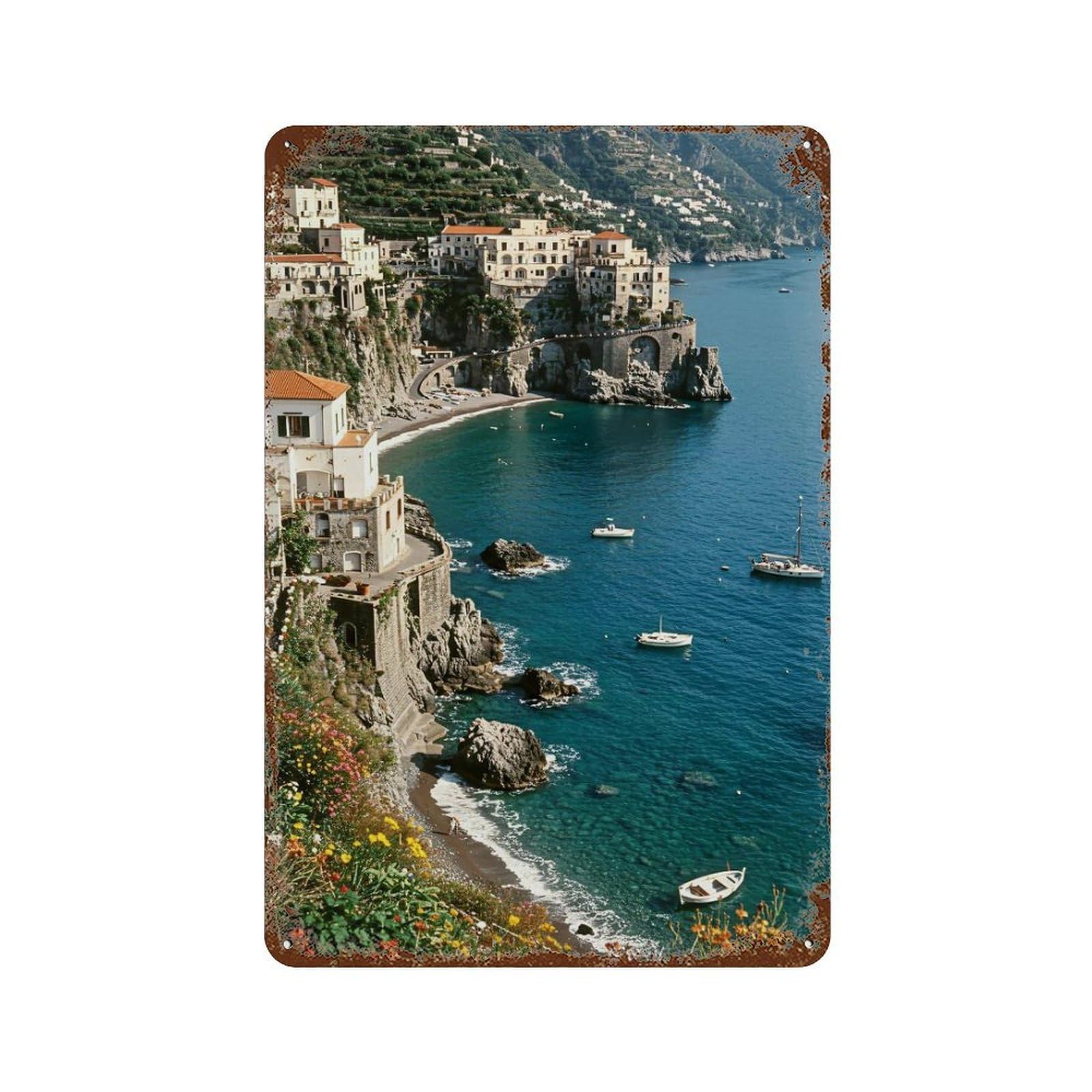 xiaoxiaoshen Coastal Wall Art, Photography Prints4 Wall Decor Art Metal Tin Poster Modern Home Decor Art Home Bar Shop Decorations Vintage Sign 30x20cm