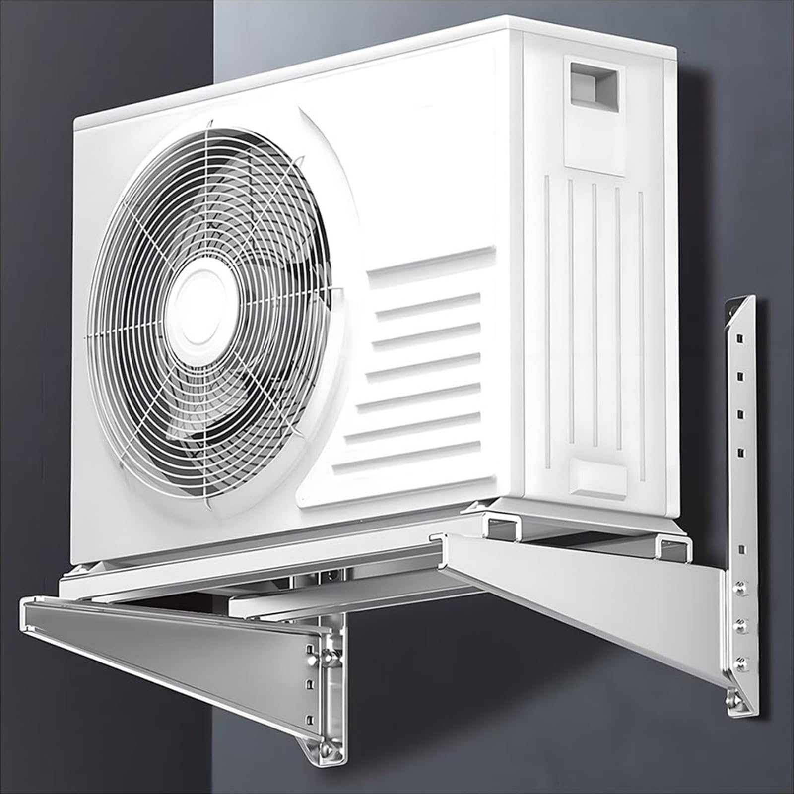 Staffe Condizionatore Esterno, Robusta Staffe Condizionatore in Acciaio Inox, Supporta Fino a 250 Kg, Piedini Condizionatore Esterno 2,6 e 10,5 KW(95x47x55cm/37x18x22in)