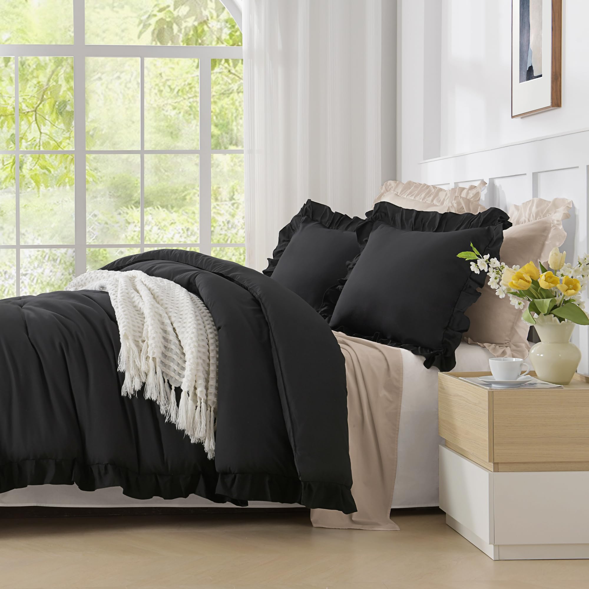 Amazon.com: Andency Twin Size Comforter Set Black, 2 Pieces Kids