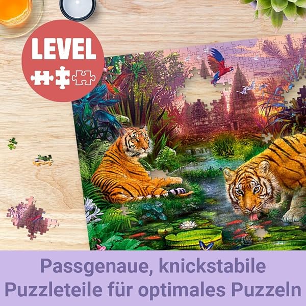 Wonder Forge Puzzle 11010043 - Tigerfamilie - Puzzle 1000 Teile - Geschenke für Erwachsene und Kinder ab 14 Jahren - 3