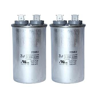 Swimming Pool Pump Motor Capacitor 25uF Compatible with Pentair Whisperflo, Superflo, Jandy Stealth, Hayward and Waterway Speed Pumps - 370V 50/60Hz 25uF 5%, 2 Pack